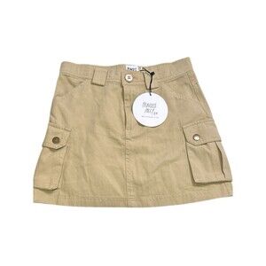 NWT Princess Polly Lydie Beige Cargo Mini Skirt Size 2 Utility Y2K